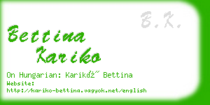 bettina kariko business card